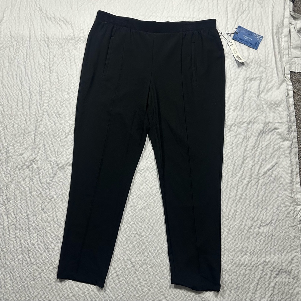 NWT Simply Vera Vera Wang Black Pleated Dress Pants Women's L